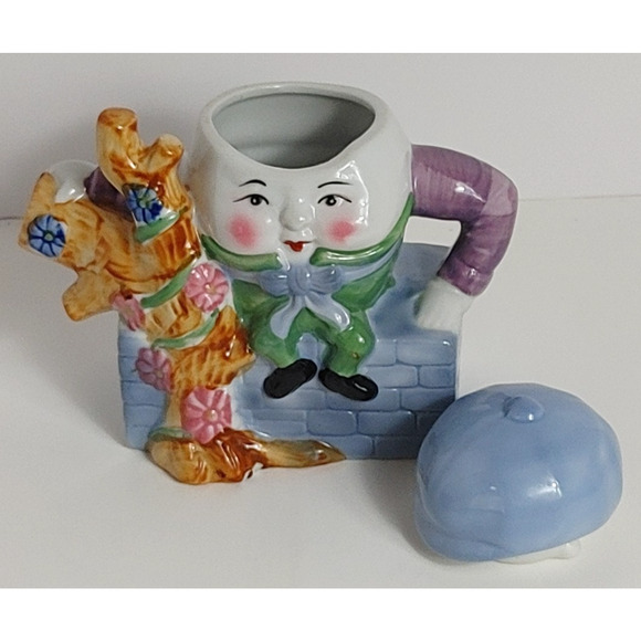 Humpty Dumpty Teapot Ceramic Decorative Collectible Vintage FEITX Nursery Rhyme - Picture 8 of 9